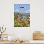 Bern Schweiz Reiseplakat Poster (Küche)