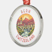 Bern Schweiz Retro Distressed Circle Ornament Aus Metall (Links)