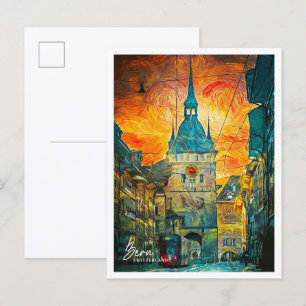 Bern Schweiz Schönes Öl Landschaft Postkarte