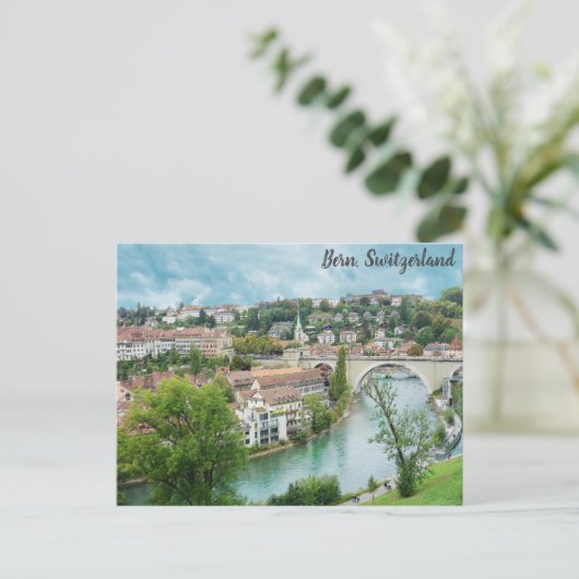 Bern Schweiz Schweizer Foto Aare Postkarte (Stehend Vorderseite)