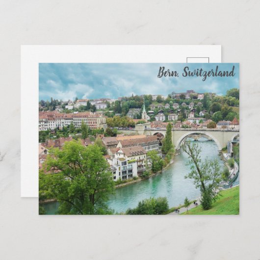 Bern Schweiz Schweizer Foto Aare Postkarte (Vorne/Hinten)
