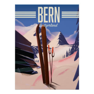 Bern Schweiz Skiposter Poster