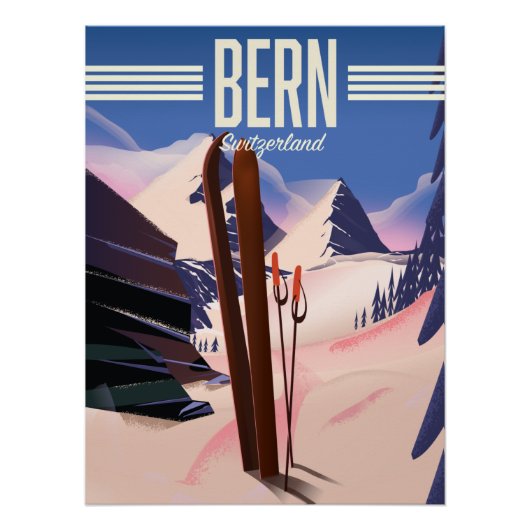 Bern Schweiz Skiposter Poster (Vorderseite)
