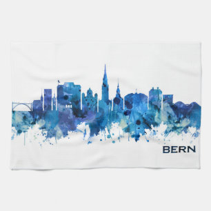 Bern Schweiz Skyline Blue Geschirrtuch