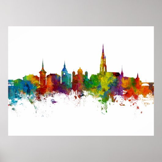 Bern Schweiz Skyline Poster (Vorne)