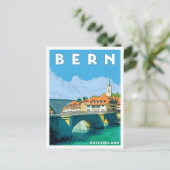 Bern Schweiz Vintage Reise  Postkarte (Stehend Vorderseite)