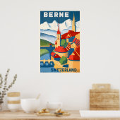 Bern Schweiz Vintage Reiseplakat Poster (Küche)