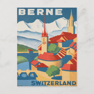 Bern Schweiz Vintage Reiseposter Postkarte