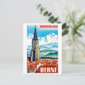 Bern, Stadtkirche, Schweiz, Vintage-Reise Postkarte (Stehend Vorderseite)