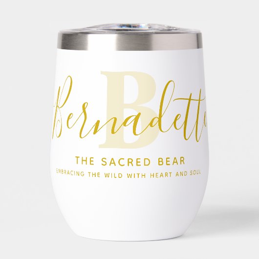 Bernadette name meaning monogram gold yellow (Vorderseite)