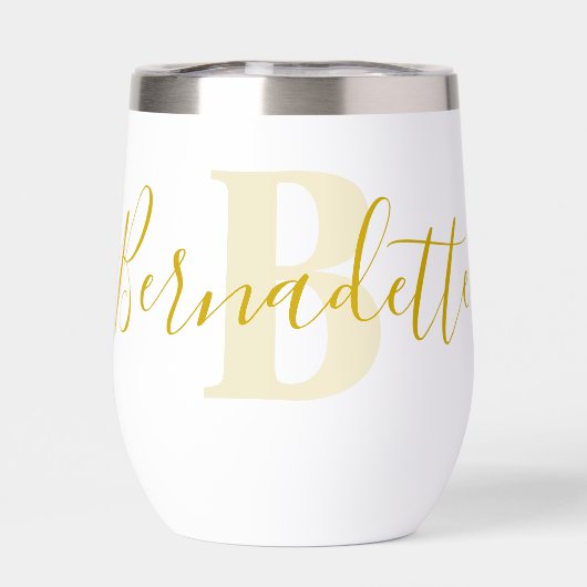 Bernadette name meaning monogram gold yellow (Rückseite)