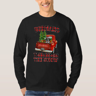 Bernard Durch Den Schnee Weihnachtshund LKW Karier T-Shirt