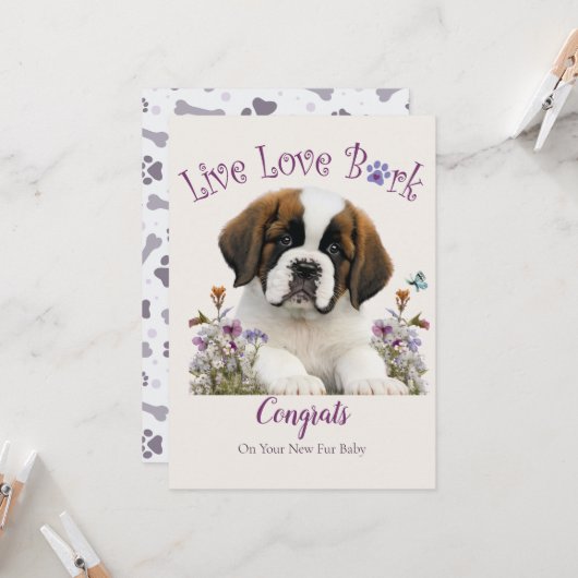 Bernard Hund Adoption, Gotcha Tag Karte (Vorderseite/Rückseite Beispiel)