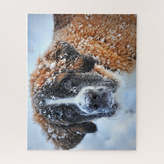 Bernard im Schnee Puzzle (Vertikal)