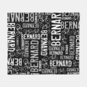 Bernard Personalisiert Name and Bikes Black-White Fleecedecke (Vorderseite (Horizontal))