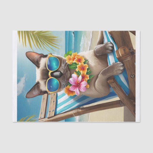 Bernard Surf & Sand, Beachy Siamese Cat Seidenpapier (Vorderseite)