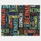 Bernard wiederholt farbenfrohe Namen und Fahrräder Fleecedecke (Vorderseite (Horizontal))