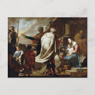 Bernardo Cavallino Verehrung der Magi Postkarte