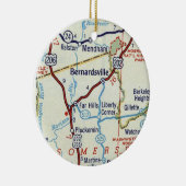 Bernardsville NJ Karte Keramik Ornament (Rechts)