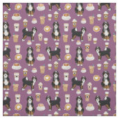 Bernedoodal-Hundekaffee lila Stoff (Muster)