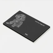 Bernedoodle Abstrakt Art Dog Name Post-it Klebezettel (angewinkelt)