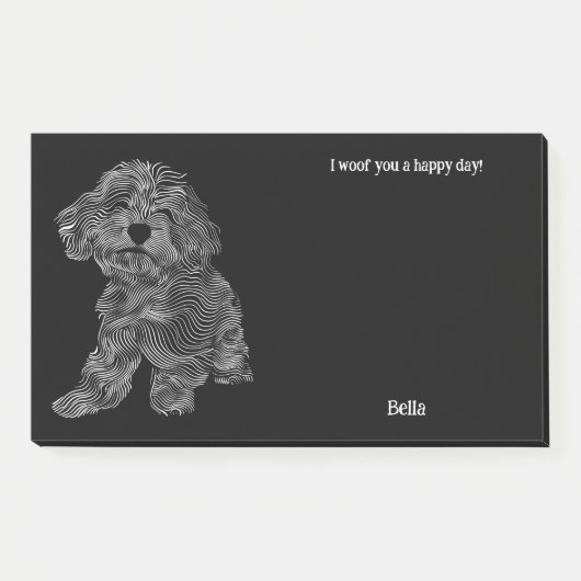 Bernedoodle Abstrakt Art Dog Name Post-it Klebezettel (Vorderseite)
