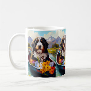 Bernedoodle am Paddel: Ein landschaftliches Abente Kaffeetasse