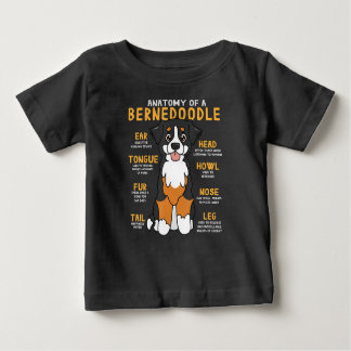 Bernedoodle Anatomie Funny Dog Mama Vater Niedlich Baby T-shirt
