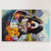 Bernedoodle auf dem Paddle: Ein Landschaftliches A Puzzle (Horizontal)