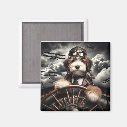Bernedoodle Aviator Magnet (Vorderseite/Rückseite)