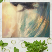 Bernedoodle Beach Surfen Malerei Geschirrtuch (Gefaltet)