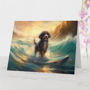 Bernedoodle Beach Surfen Malerei Karte