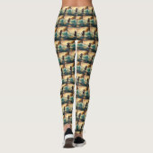 Bernedoodle Beach Surfen Malerei Leggings (Rückseite)