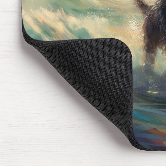 Bernedoodle Beach Surfen Malerei Mousepad (Ecke)
