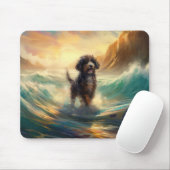 Bernedoodle Beach Surfen Malerei Mousepad (Mit Mouse)