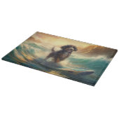 Bernedoodle Beach Surfen Malerei Schneidebrett (Ecke)