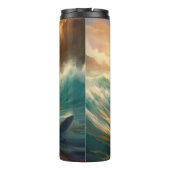 Bernedoodle Beach Surfen Malerei Thermosbecher (Rückseite)