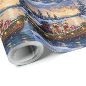 Bernedoodle Christmas Boat Holiday Geschenkpapier (Rolleneckpunkt)