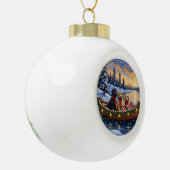 Bernedoodle Christmas Boat Holiday Keramik Kugel-Ornament (Links)
