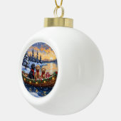 Bernedoodle Christmas Boat Holiday Keramik Kugel-Ornament (Rechts)