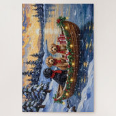 Bernedoodle Christmas Boat Holiday Puzzle (Vertikal)