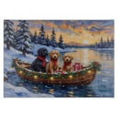 Bernedoodle Christmas Boat Holiday Schneidebrett (Vorderseite)