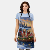 Bernedoodle Christmas Boat Holiday Schürze (Getragen)