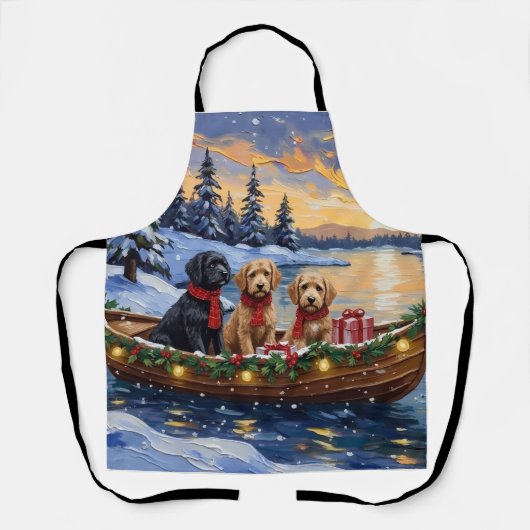 Bernedoodle Christmas Boat Holiday Schürze (Vorderseite)