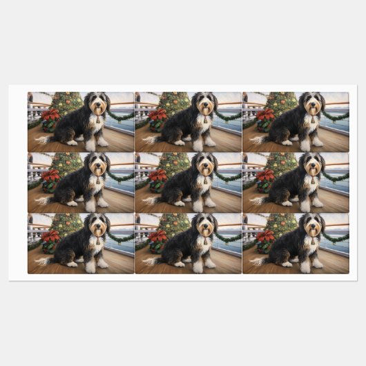 Bernedoodle Christmas Cruise: Feierabend Etiketten (Blatt)