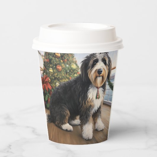 Bernedoodle Christmas Cruise: Feierabend Pappbecher (Vorderseite)