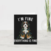 Bernedoodle Christmas I'm Fine Everything Is Fine  Karte (Vorderseite)