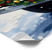 Bernedoodle Christmas Red Truck Holiday Poster (Ecke)