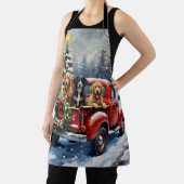 Bernedoodle Christmas Red Truck Holiday Schürze (InSitu)