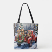 Bernedoodle Christmas Red Truck Holiday Tasche (Rückseite)